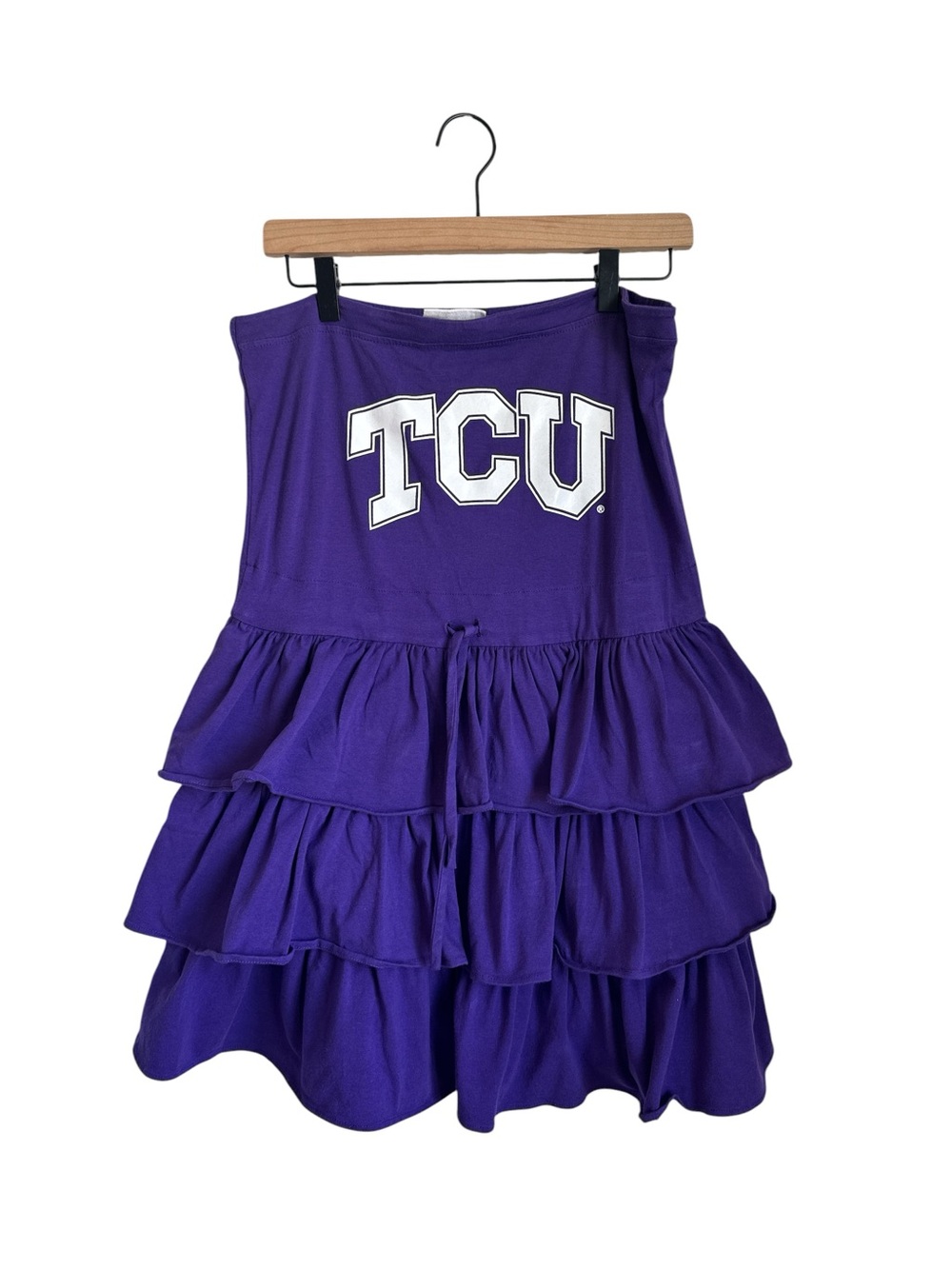 TCU Ruffle Strapeless Dress